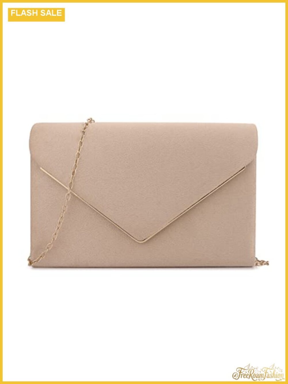 Faux Suede Clutch Purse for Women Evening Bag Crossbody Shoulder Handbag Gold